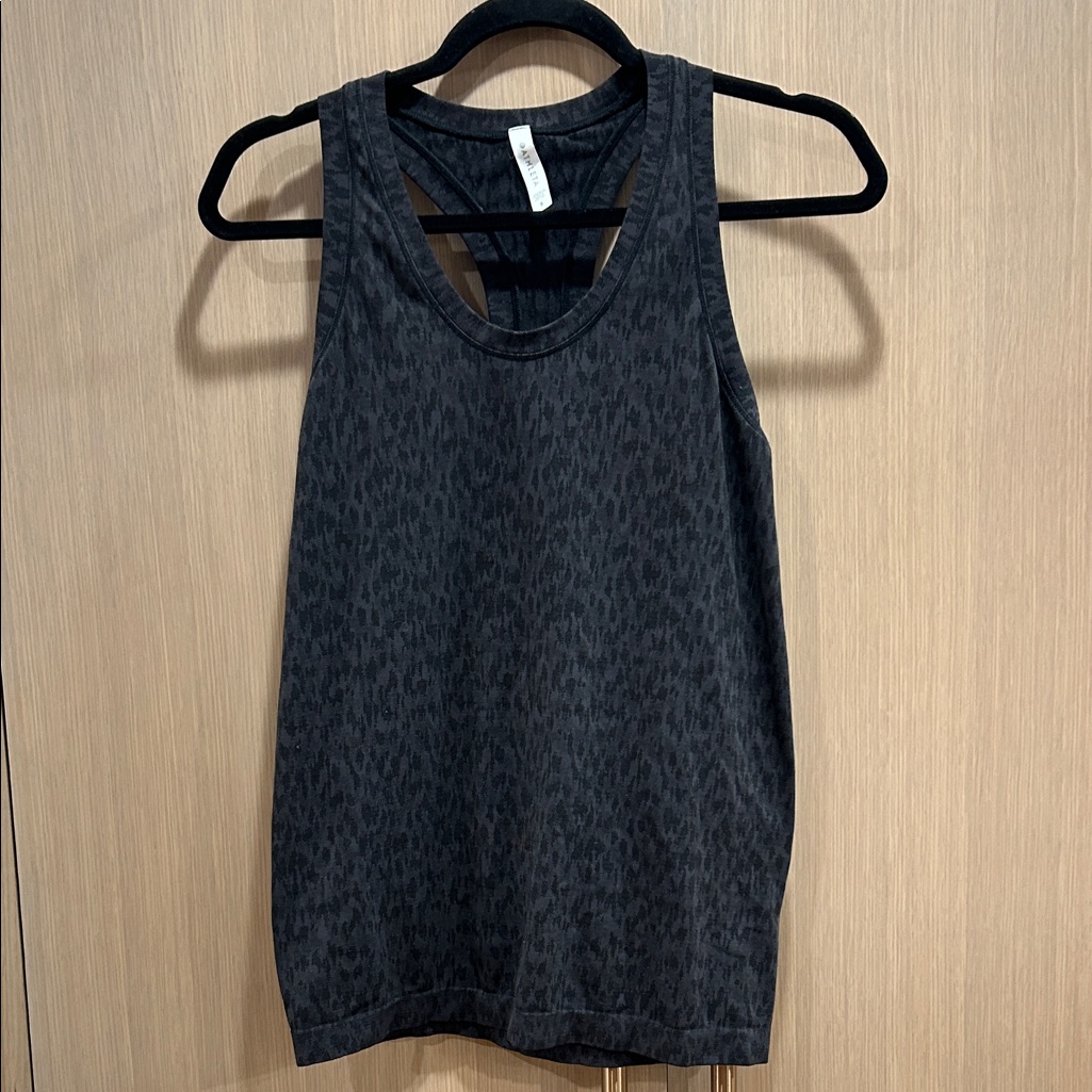 Athleta Dark Gray Patterned Tank Top